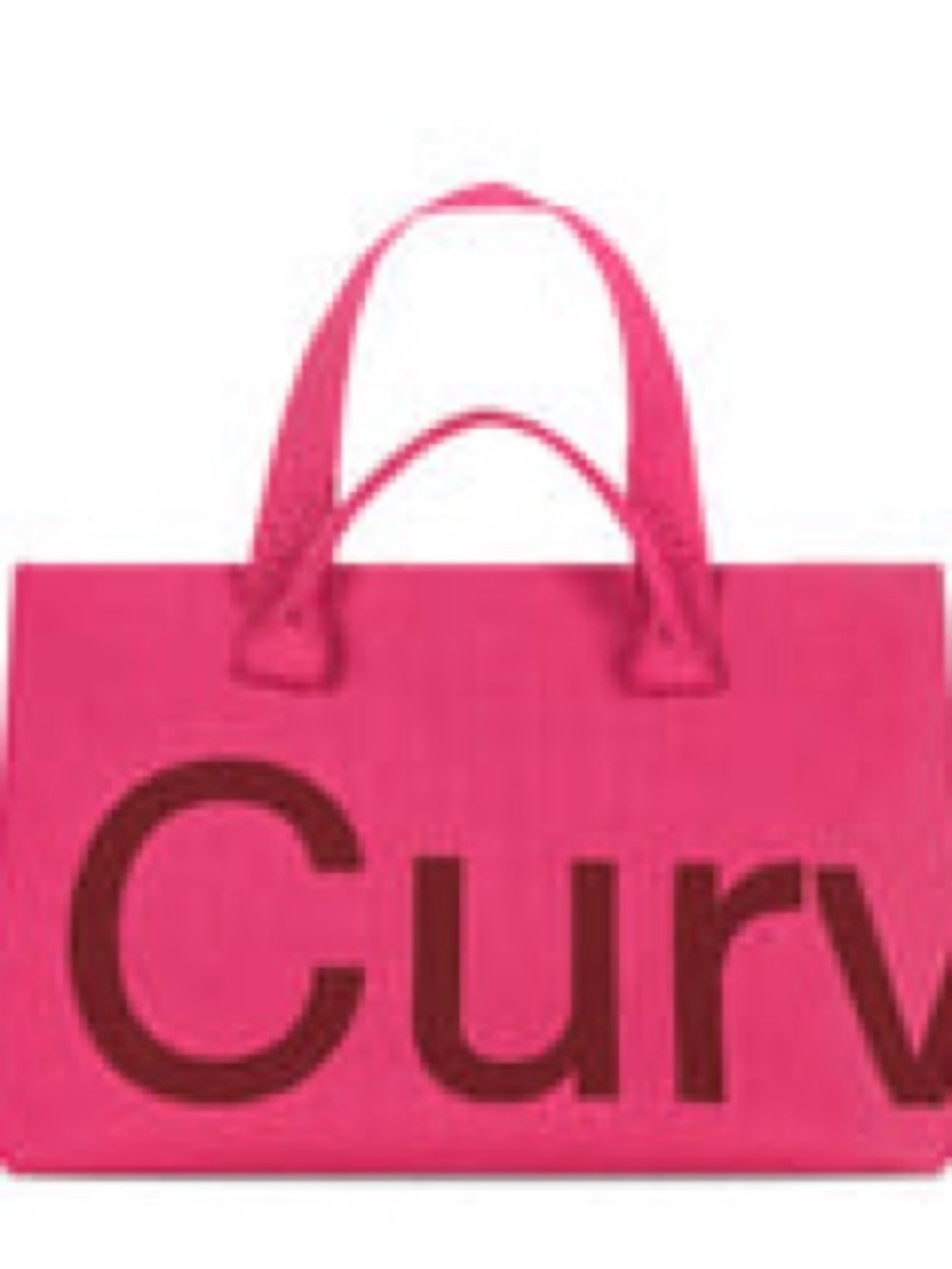Bright Pink Curv Tote Bag with Top Handles